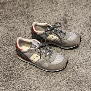 Saucony Kid's Gray and Red Athletic Sneakers